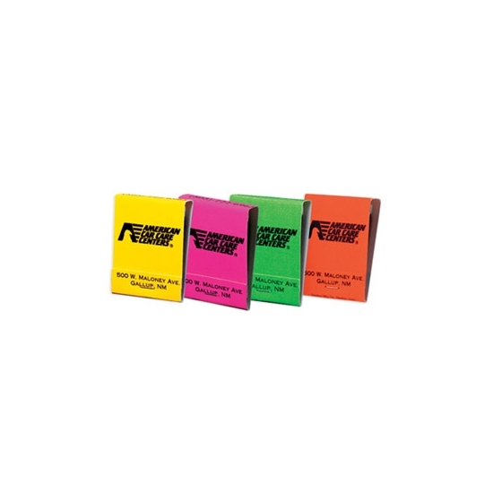 Personalized 20 Stem Neon Assortment Matchbooks  Printed in  Stock Color Black