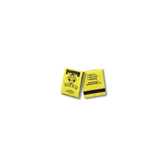 Personalized 20 Stem Matchbooks Printed Black on Yellow