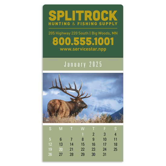 Press-N-Stick™ Header Sportsmen Calendar (13-Month)