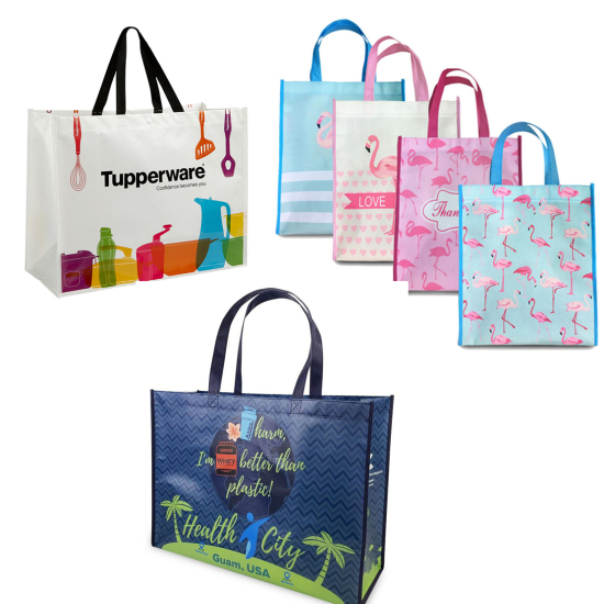 Custom Printed Non-Woven Take Out Bags 10x7x12