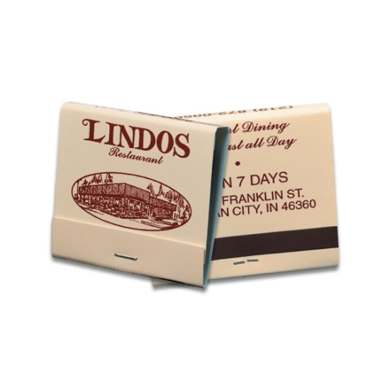 Personalized 30 Stem Matchbooks  Printed in Stock Color Brown on Baige