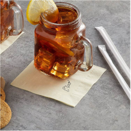 1 Ply Ivory Personalized Beverage Napkins
