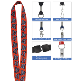 1" RPET 'Fine Print' Lanyard