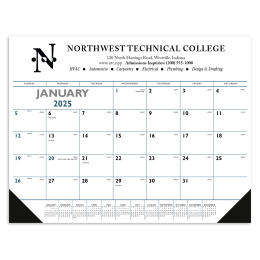 Blue & Black Desk Pad with Vinyl Corners