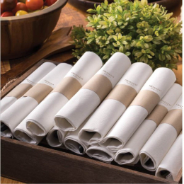 3 Ply White Personalized Dinner Napkins