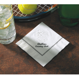 3 Ply White Personalized Beverage Napkins