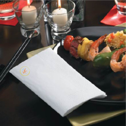 3 Ply White Personalized Dinner Napkins