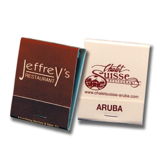 Personalized 20 Stem Matchbooks  Printed in Stock Color Brown on Baige Stock