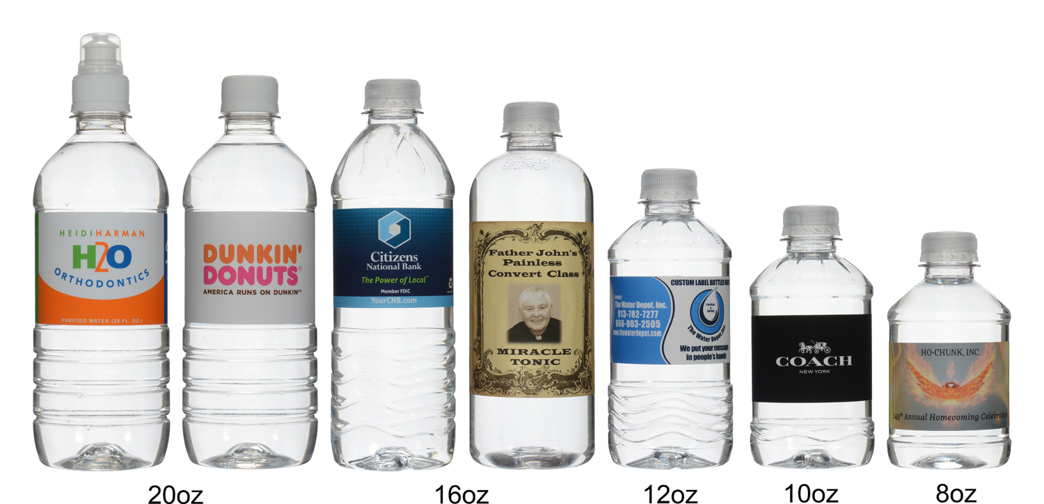 Water Bottle Labels - Water and Fade Resistant, Different Size Options