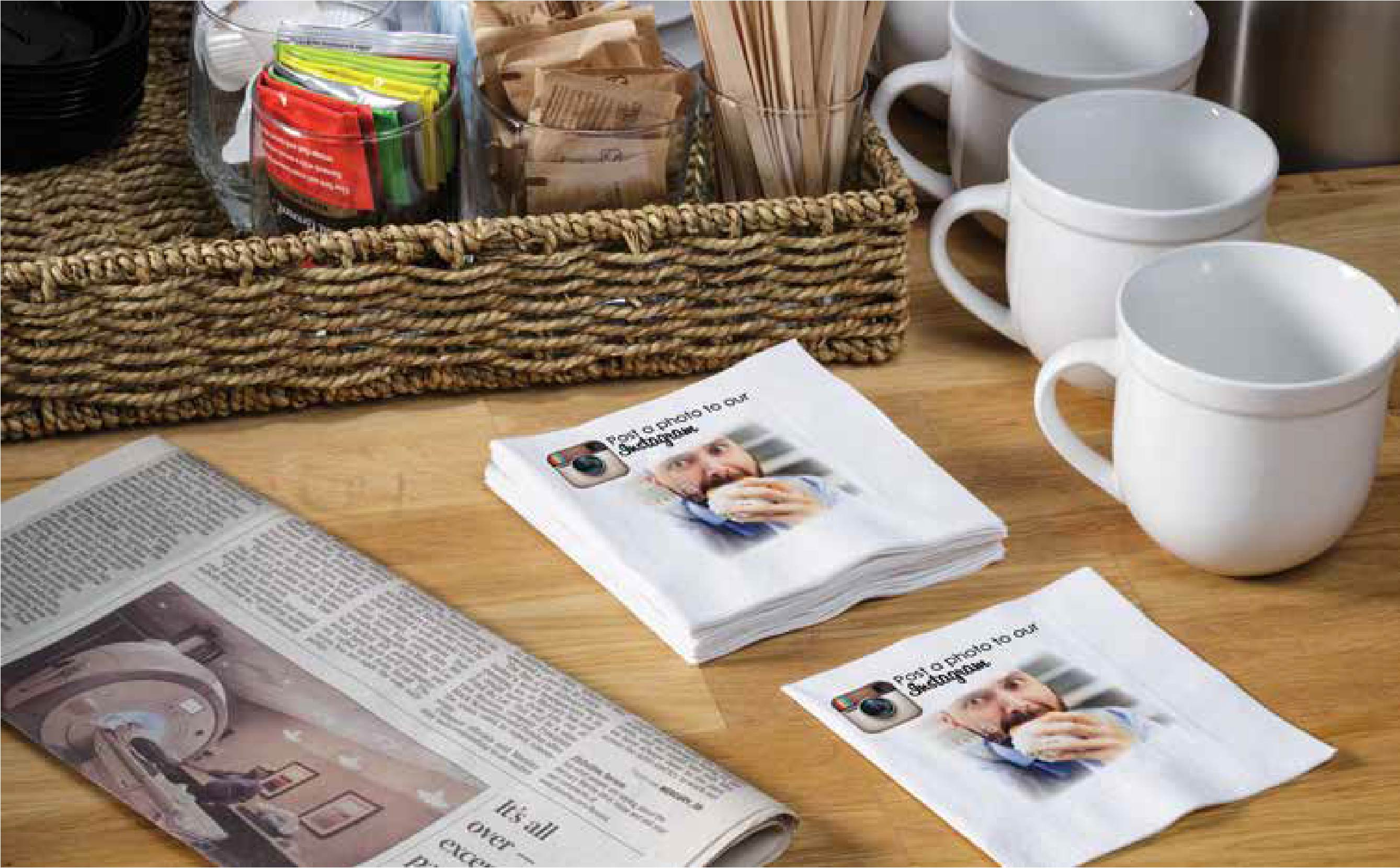 Personalized Digitally Printed White Beverage Napkins - 2 Ply