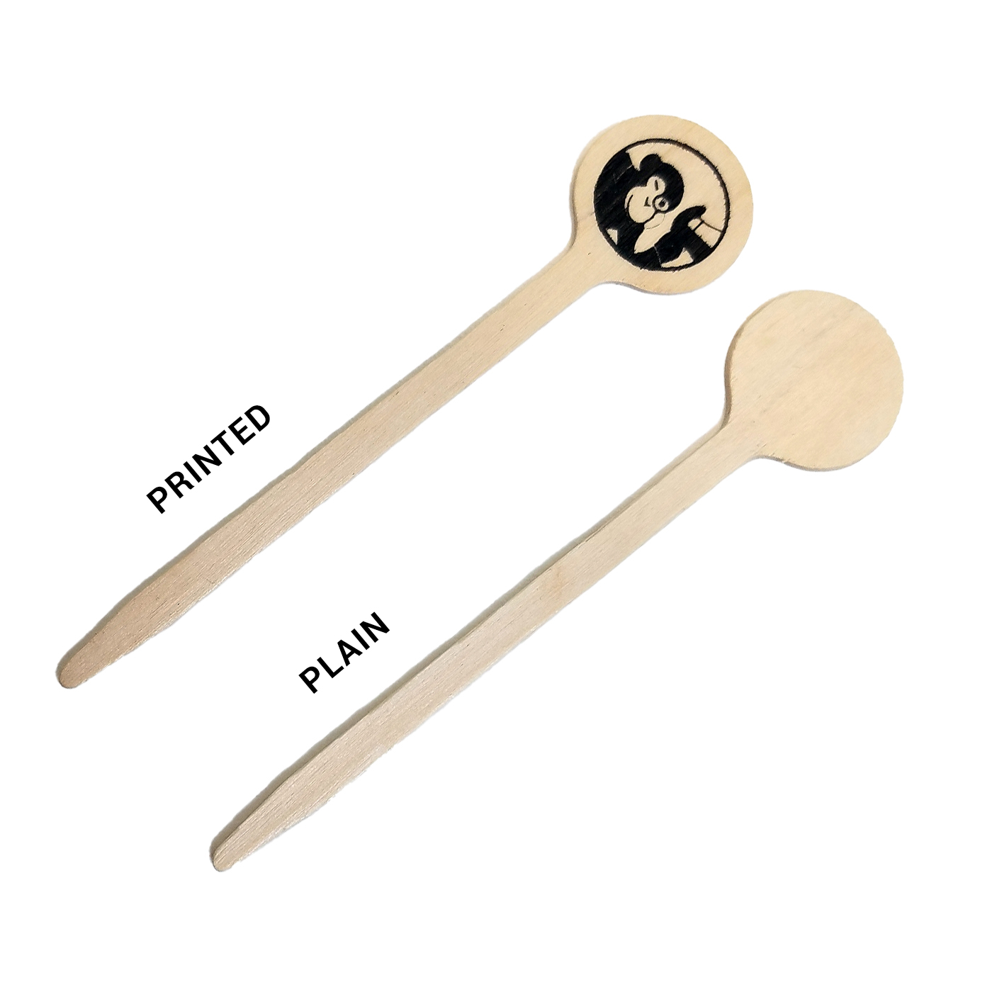 Custom Printed Wood Picks, Swizzle Sticks, Wood Drink Stirrers (4-inch)