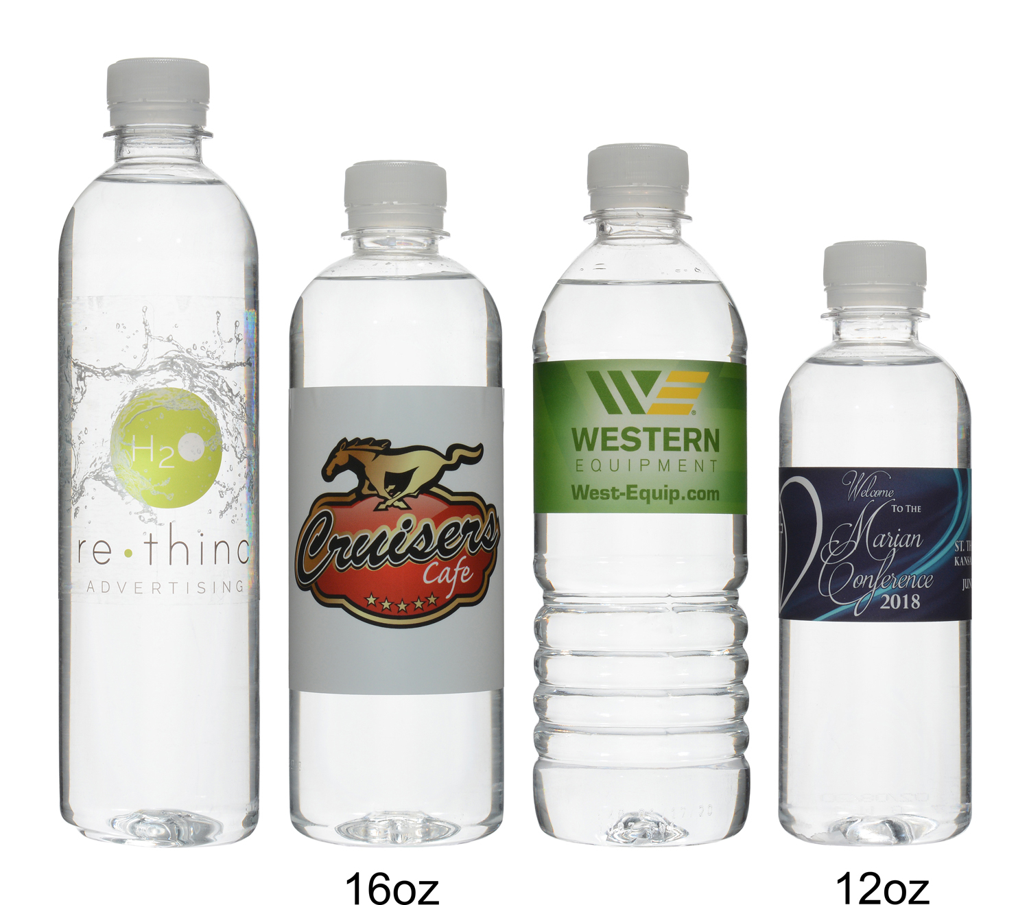 Custom Labeled Cylinder Water Bottles