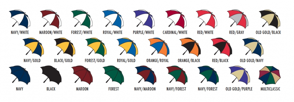 Custom printed core folding umbrellas, 4500 - 25 colors