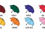 Custom printed core folding umbrellas, 8000 - 15 colors