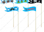 Custom Printed Logo Mini Wooden Flag Picks